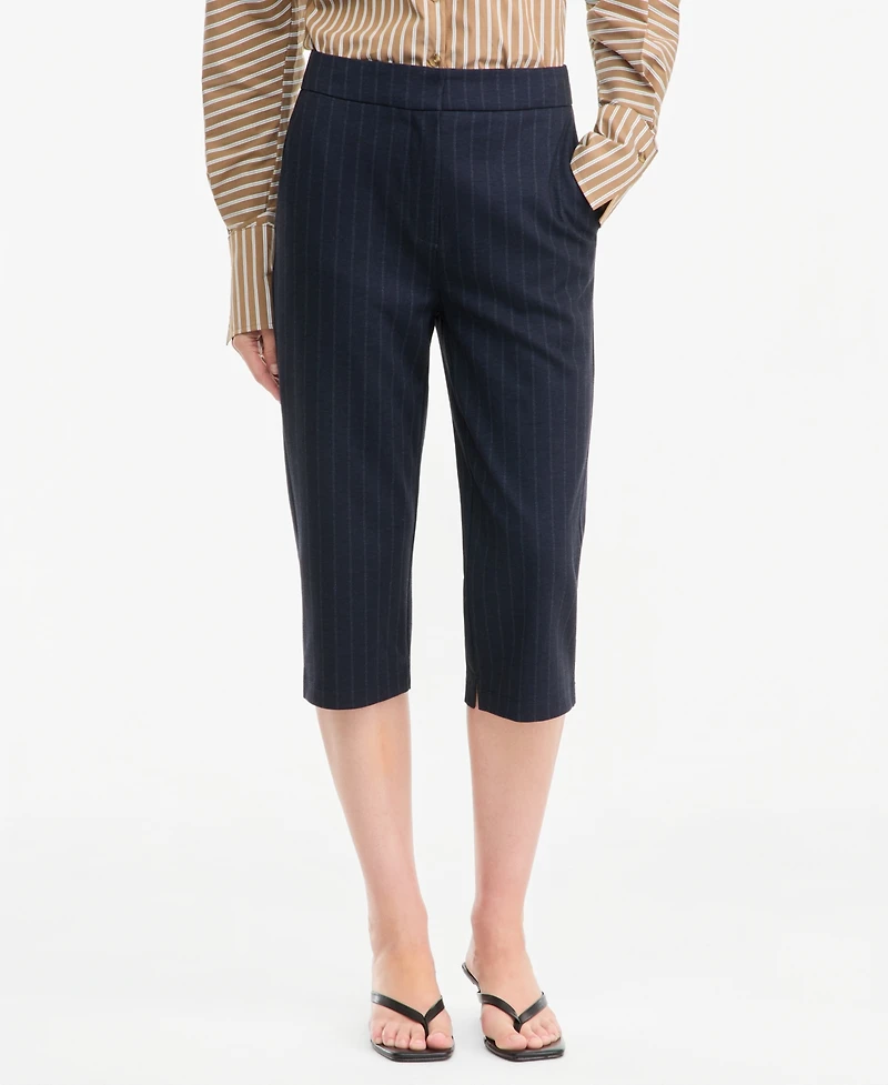 Bar Iii Women's Pinstripe Skinny-Leg Suiting Capris, Macy's Exclusive
