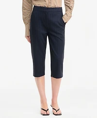 Bar Iii Women's Pinstripe Skinny-Leg Suiting Capris, Macy's Exclusive