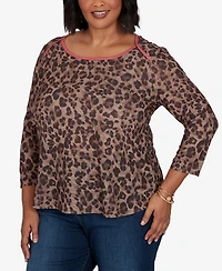 Ruby Rd. Plus Cheetah Print Knit Top