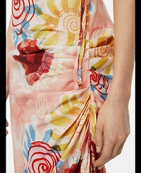 Scotch & Soda Women's Linen Viscose Printed Midi Dress
