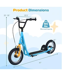 Slickblue Kids Kick Scooter with Air Tires and Adjustable Height