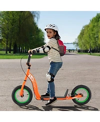 Slickblue Kids Scooter with Adjustable Height Handlebar and 12" Air Wheels, 165 lbs Capacity, Ages 8-12