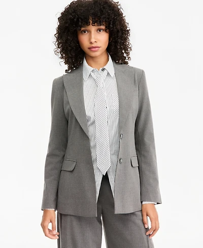 Bar Iii Women's Faux-Leather Sculpted Blazer, Macy's Exclusive
