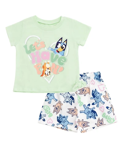 Bluey Girls' 5- 12 2-Piece T-Shirt and Shorts Set
