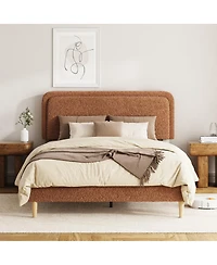 Streamdale Furniture Plush Upholstered Full Platform Bed with Adjustable Headboard