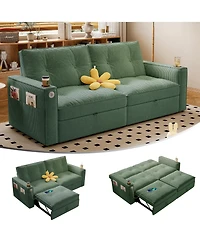 Clihome 2-in-1 Multi-Functional Sofa Bed,Made of Modern Corduroy Fabric,Suitable for Living Rooms,Bedrooms,Apartments and Small spaces