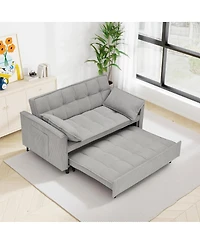 Streamdale Furniture Corduroy Modular Sleeper Sofa with Pull Out Bed