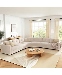 Streamdale Furniture 6-Piece Upholstered Curved Modular Sectional Sofa with Button