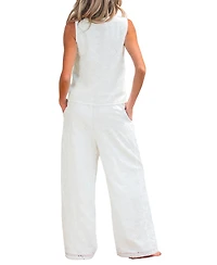 Cupshe Women's Summer Bliss Embroidery Eyelet Resort Co-Ord Set