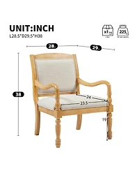 Streamdale Furniture Vintage Upholstered Accent Chair with Solid Wood Frame and Spindle Legs