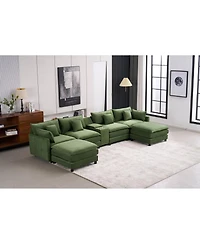 Streamdale Furniture Modular U-Shaped Cloud Sectional Sofa with Storage