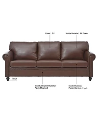 Streamdale Furniture Elegant Pine Wood Armchair with Nailhead Trim and Detachable Cushion