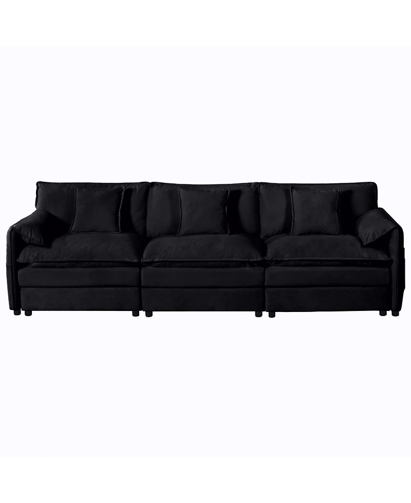 Clihome Modular Sectional Sofa, Oversized Deep Seat U Shaped Couch Set for Living Room, 3-Seater Comfy Cloud Couches with 2 Movable