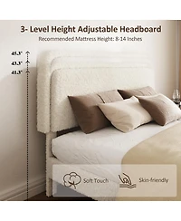 Streamdale Furniture Plush Upholstered Queen Platform Bed with Adjustable Headboard