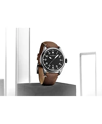 Alexander Men's Swiss Made Aviator A601.02 Quartz Watch with Dial, Suede Leather Strap, Sapphire Crystal, 42mm