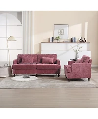 Streamdale Furniture Mid-Century Modern Chenille 2-Seater Loveseat Sofa