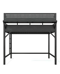 Streamdale Furniture Queen Loft Bed with Storage, Pegboard, Usb Ports, and Led Lights
