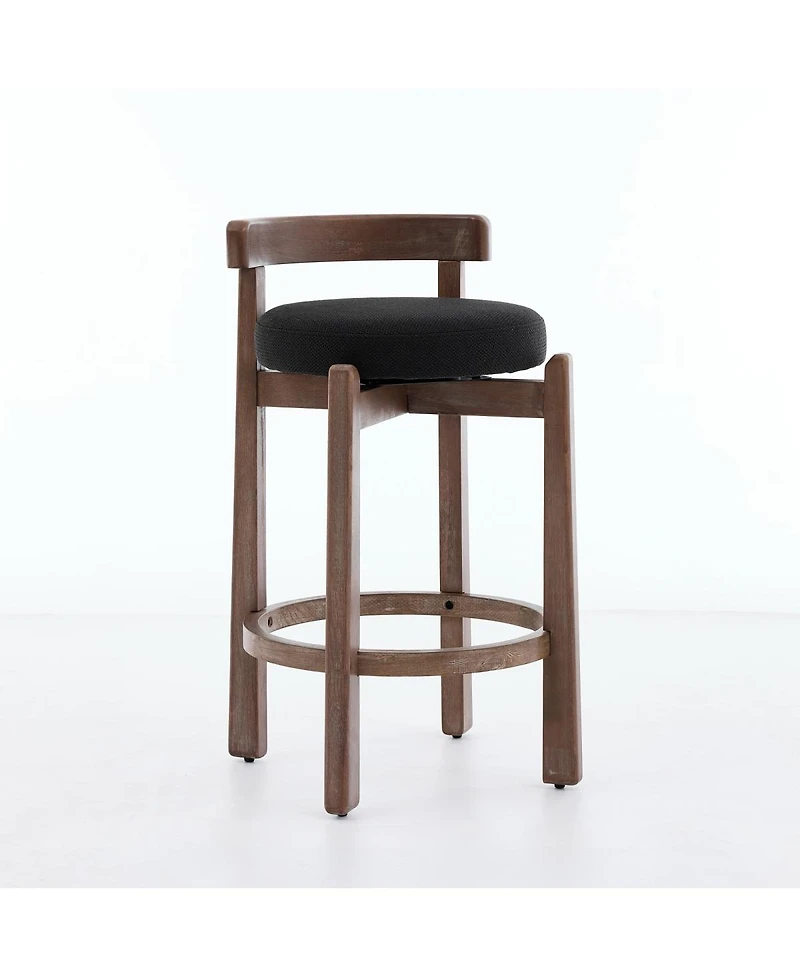 Streamdale Furniture Set of 2 Mid-Century Modern Swivel Counter Stools, 26" Seat