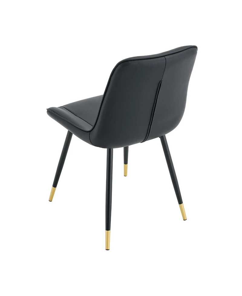 Streamdale Furniture Set of 2 Tech Fabric Dining Chairs with Metal Legs