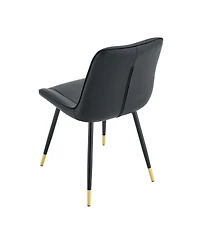 Streamdale Furniture Set of 2 Tech Fabric Dining Chairs with Metal Legs