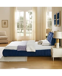 Streamdale Furniture Queen Size Upholstered Bed Frame, Modern Minimalist Velvet Bed