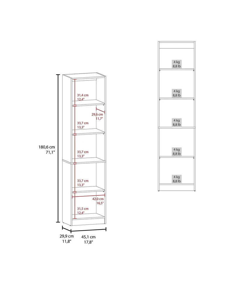 Fm Furniture Beaver Balley Bookcase with Open Storage