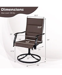 Sugift Padded Swivel Patio Chairs Set of 2 with Ergonomic High Back