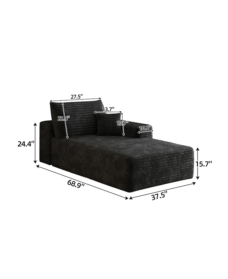 Streamdale Furniture Plush Corduroy Modular Sectional Sofa - No Assembly Required