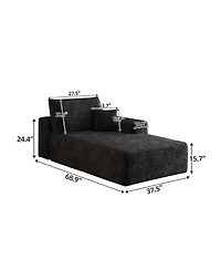 Streamdale Furniture Plush Corduroy Modular Sectional Sofa - No Assembly Required