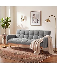 Streamdale Furniture 69" Soft Teddy Fleece Adjustable Sofa Bed for Small Spaces