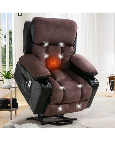 Streamdale Furniture Power Electric Massage Lift Recliner with Heat, Vibration, and Usb