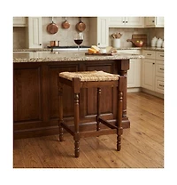 HomeRoots 24" Solid Wood Backless Counter Height Bar Chair