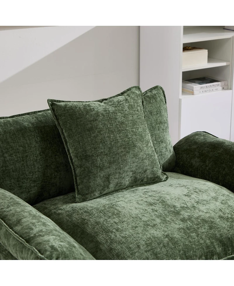 Streamdale Furniture 44.5" Modern Chenille Accent Chair with Ottoman