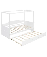 Streamdale Furniture Twin Size Canopy Day Bed with twin size Trundle