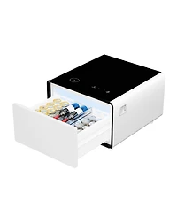 Streamdale Furniture Smart Side Table with Fridge, Wireless Charging, and Power Ports