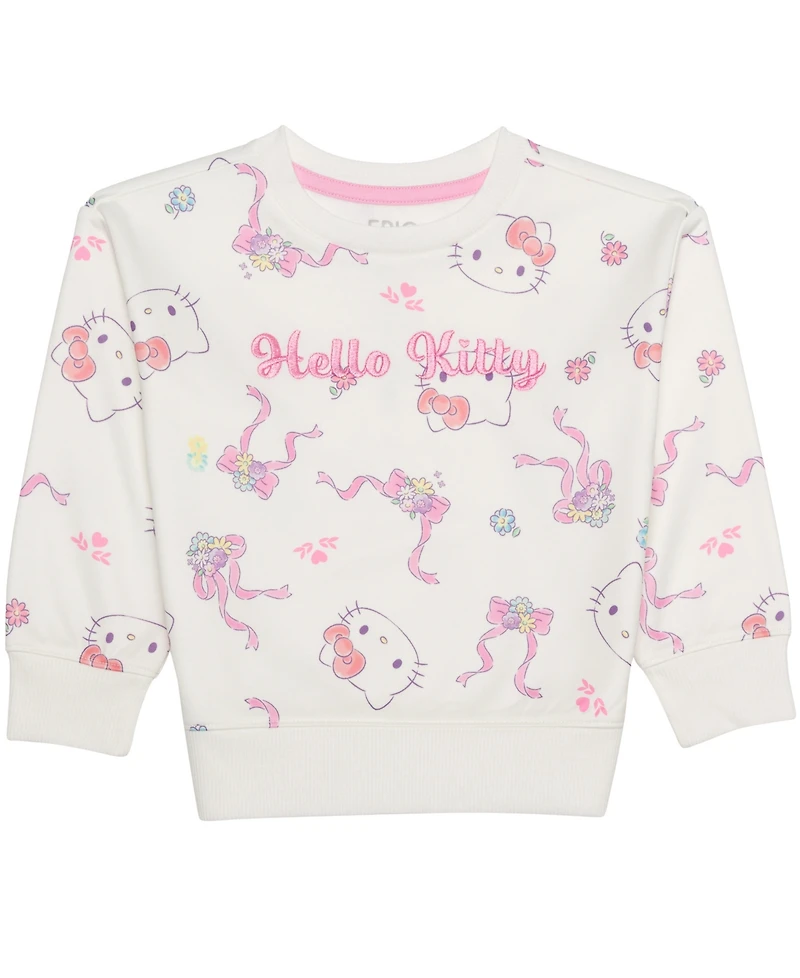 Epic Threads Toddler Girls' 12M-5T Hello Kitty Print Fleece Sweatshirt and Joggers, 2-Piece Set