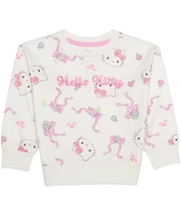 Epic Threads Toddler Girls' 12M-5T Hello Kitty Print Fleece Sweatshirt and Joggers, 2-Piece Set