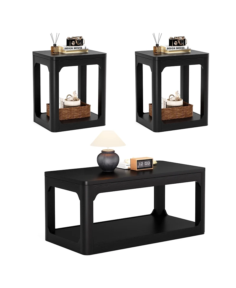 Streamdale Furniture 3-Piece Modern Coffee and Side Table Set with Storage