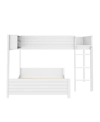 Streamdale Furniture Full Xl over Full Xl Wooden Bunk Bed with Storage, Ladder, and Slat Support