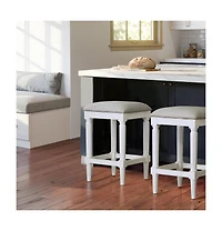 HomeRoots 27" Solid Wood Backless Counter Height Bar Chair