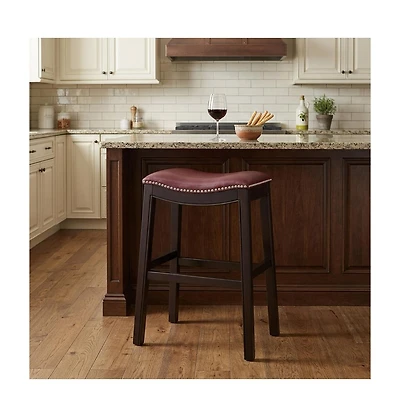 HomeRoots 26" Solid Wood Backless Counter Height Bar Chair