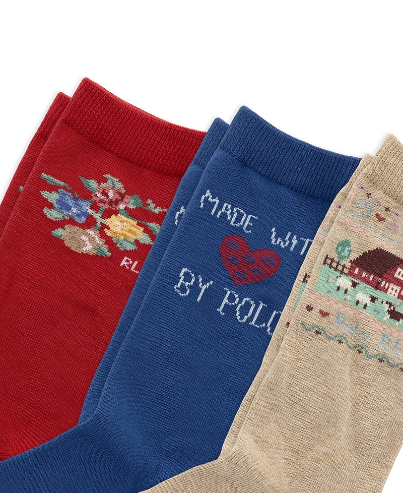 Polo Ralph Lauren Girls' Sample Socks, 3-Pack