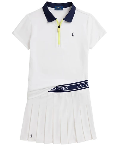 Polo Ralph Lauren Girls' 7-16 Us Open Short-Sleeve Shirt and Pleated Skirt, 2-Piece Set