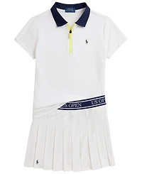 Polo Ralph Lauren Girls' 7-16 Us Open Short-Sleeve Shirt and Pleated Skirt, 2-Piece Set