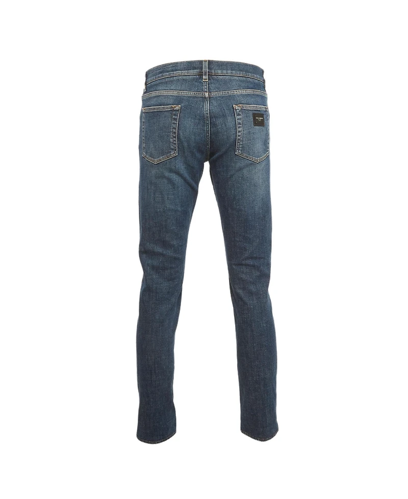 Pre-Owned Dolce & Gabbana Men's Faded Denim Slim Fit Jeans