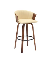 HomeRoots 30" Faux Leather Swivel Bar Height Bar Chair