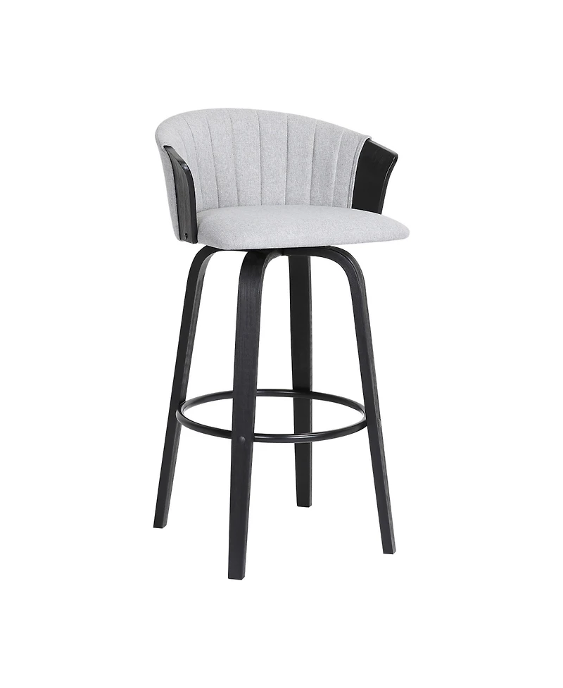 HomeRoots 26" Fabric Swivel Counter Height Bar Chair