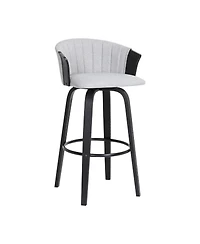 HomeRoots 26" Fabric Swivel Counter Height Bar Chair