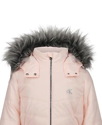 Calvin Klein Girls' 4-6X Aerial Hooded Puffer Jacket
