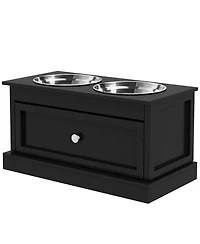 Ruie Elevated Dog Bowls Stand with Pull-Out Storage Drawer for Large Dogs